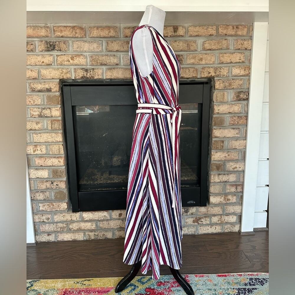 Alex Marie Colorful Cassie Stripe Sleeveless Wrap Dress Sunset Sands Size 10 NEW - Picture 5 of 12